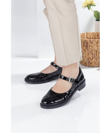 Kadın Loafer Rugan Delikli Balerin Ayakkabı