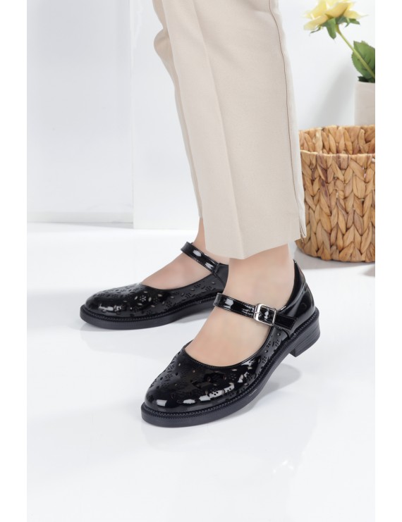 Kadın Loafer Rugan Delikli Balerin Ayakkabı