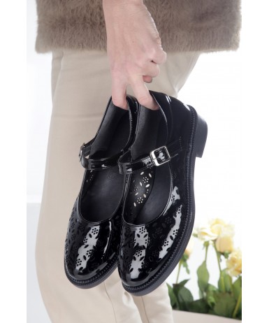 Kadın Loafer Rugan Delikli Balerin Ayakkabı